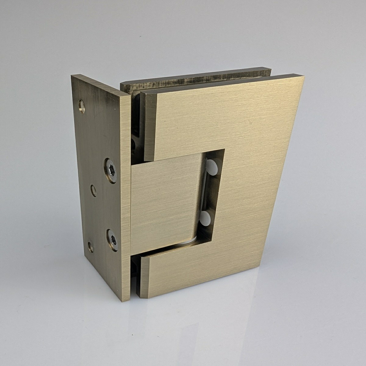 Polished Chrome L shaped glass to wall hinge